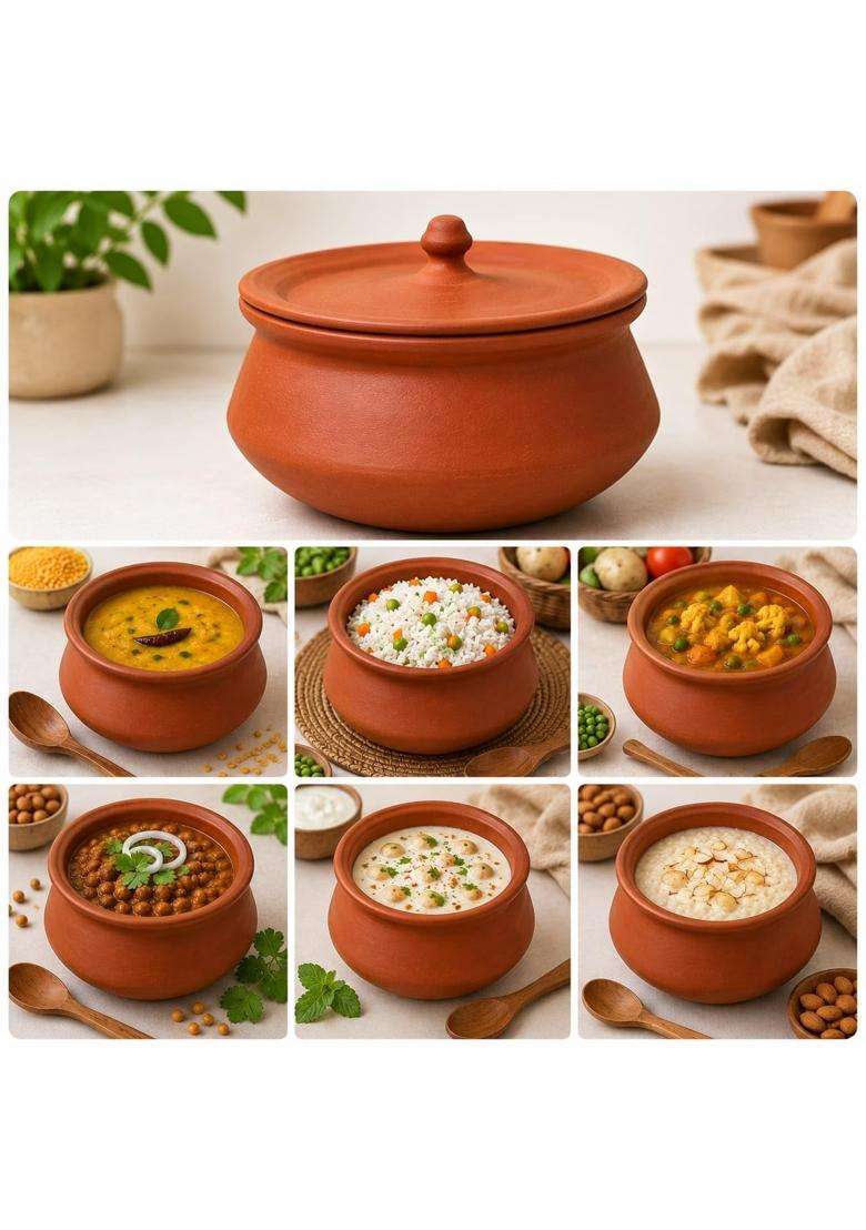 Clay Root Organic Clay Dahi Handi with Lid - Indya