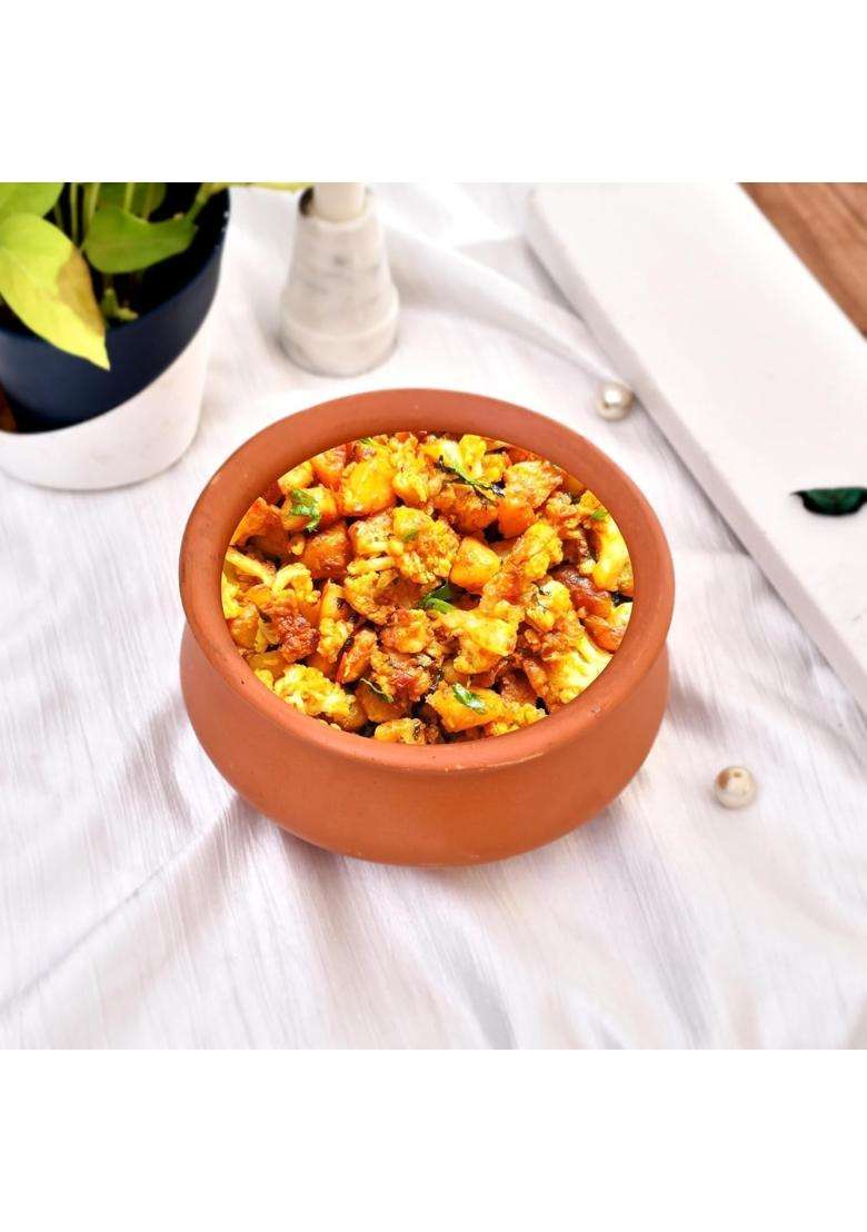 B S NATURAL Organic Clay Dahi Handi | 0.5 L | 0.5 Qt | With Lid - Indya