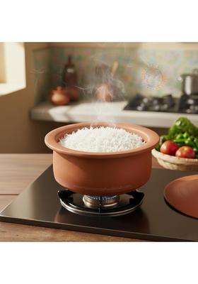 RAJENDER CLAY HANDICRAFT Handcrafted Terracotta Clay Pot with Lid | 2 L | 2.1 Qt | Non-Toxic