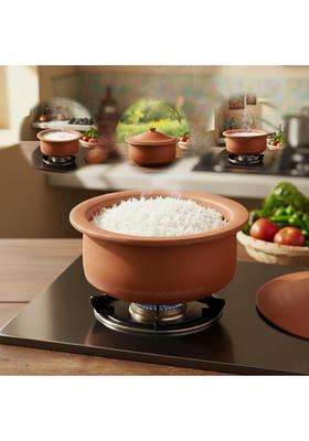 RAJENDER CLAY HANDICRAFT Handcrafted Terracotta Clay Pot with Lid | 4 L | 4.2 Qt | Non-Toxic
