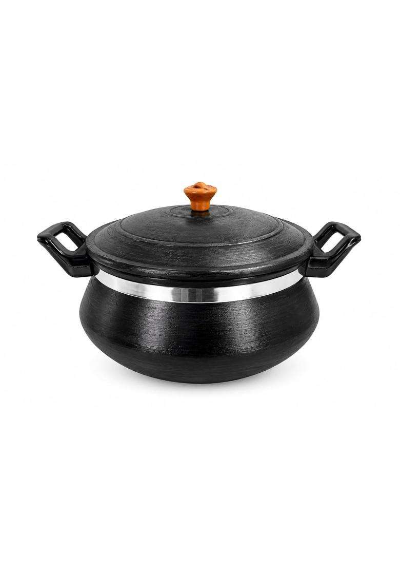 Matti Shree Unglazed Clay Handi for Cooking with Lid | 1 L | 1.1 Qt - Indya