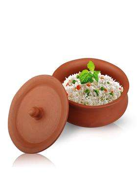 PALVIT CLAY ART GALLERY Earthen Clay Handi Cooking Pot with Lid | 1000 ml | 33.8 fl oz