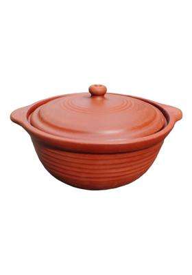 EZAHK Earthen Clay Handi with Lid | 3 L | 3.2 Qt