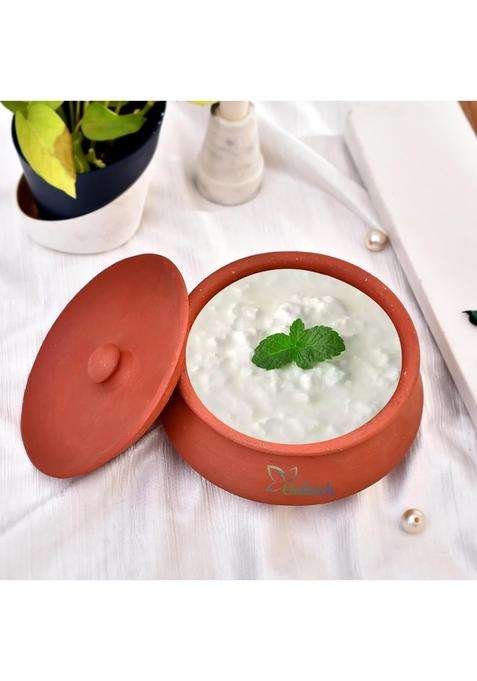 Onlinch Clay Handi for Cooking | 0.3 L | 0.3 Qt | Handcrafted