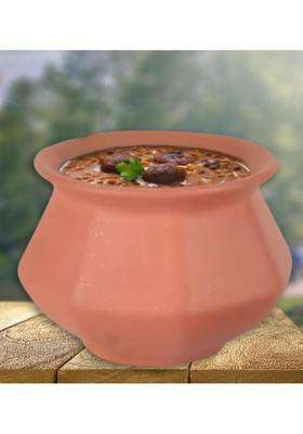 Terra Charms Clay Pot for Making Cooking and Serving Dal Makhani Tadka Clay Handi for Kitchen | 1800 ml | 60.9 fl oz
