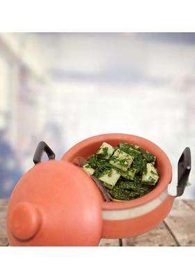 Terra Charms Terracotta Organic Clay Handi Cooking Pot ForPalak Paneer Cooking and Serving Mitti | 1.5 L | 1.6 Qt