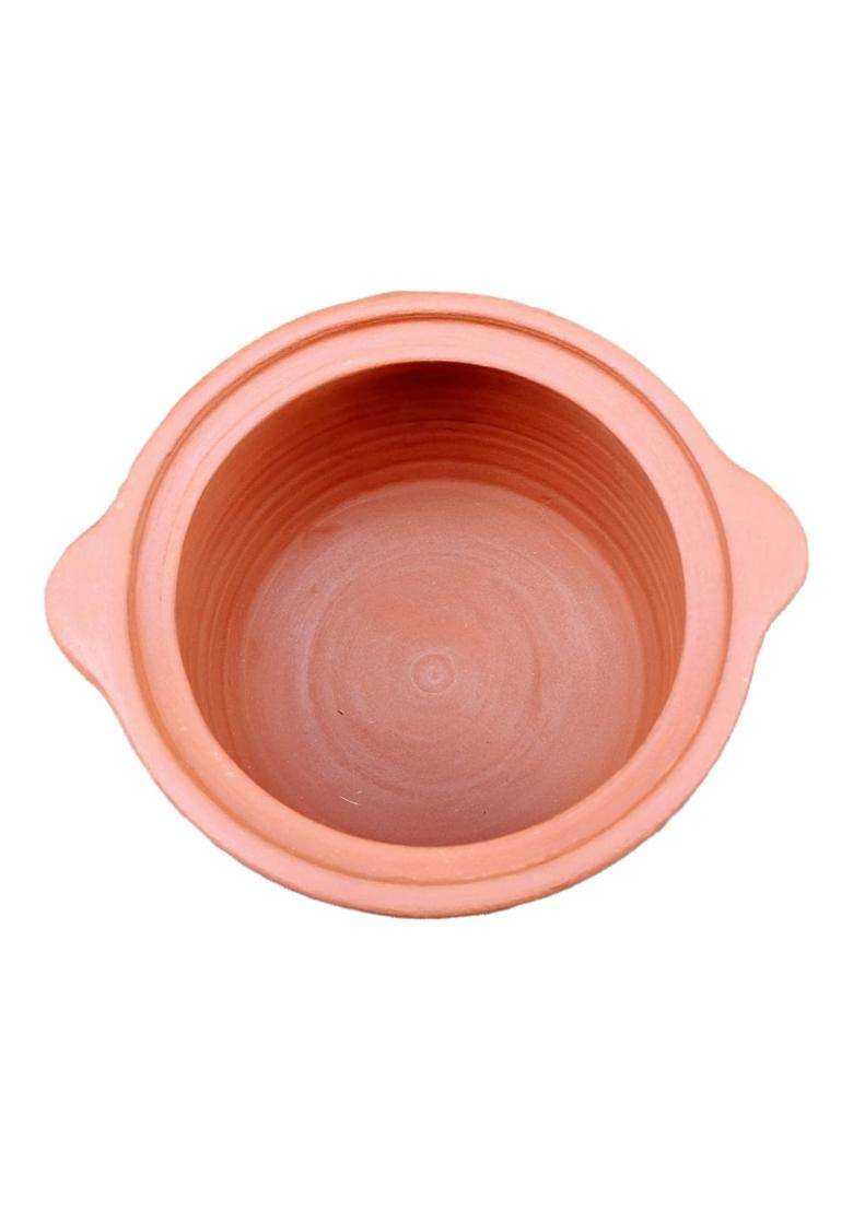EZAHK Earthen Clay Handi with Lid | 1.5 L | 1.6 Qt - Indya