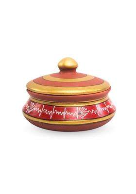 Terra Charms Red Clay Daal Handi | 1.5 L | 1.6 Qt | Handcrafted