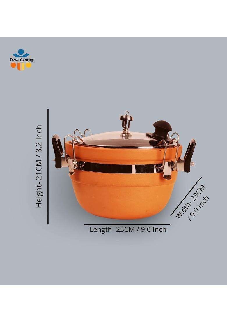 Terra Charms Premium Clay Biryani Cooker | 3 L | 3.2 Qt | Handcrafted - Indya