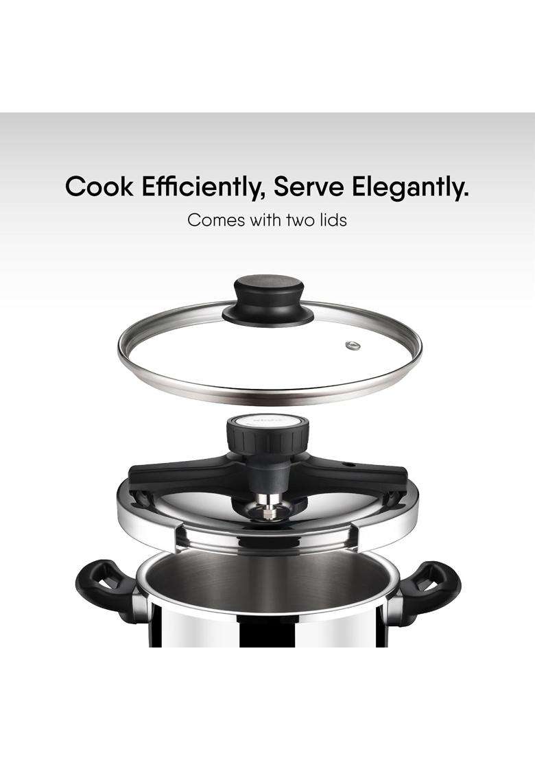 stahl Versatil Triply Pressure Cooker | 5 L | 5.3 Qt | Induction Compatible - Indya