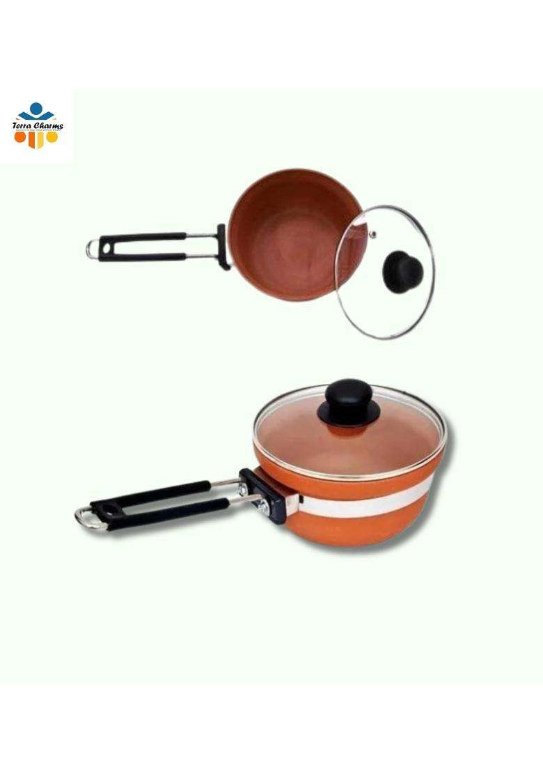 Terra Charms Clay Frypan for Why Every Kitchen Needs a Clay Frying Pan | 1500 ml | 50.7 fl oz - Indya