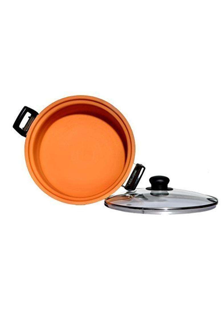PALVIT CLAY ART GALLERY Handmade Kadhai Wok | 2.5 L | 2.6 Qt - Indya