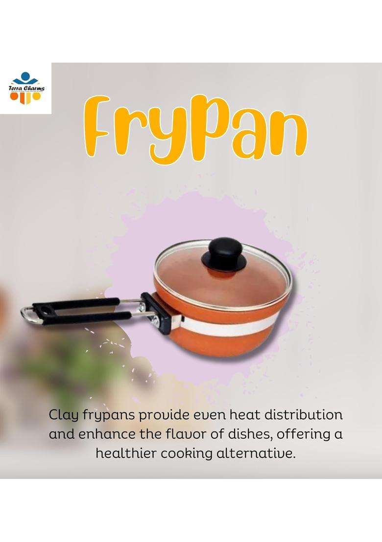 Terra Charms Clay Frypan for the Art of Clay Frying Pans | 1500 ml | 50.7 fl oz - Indya