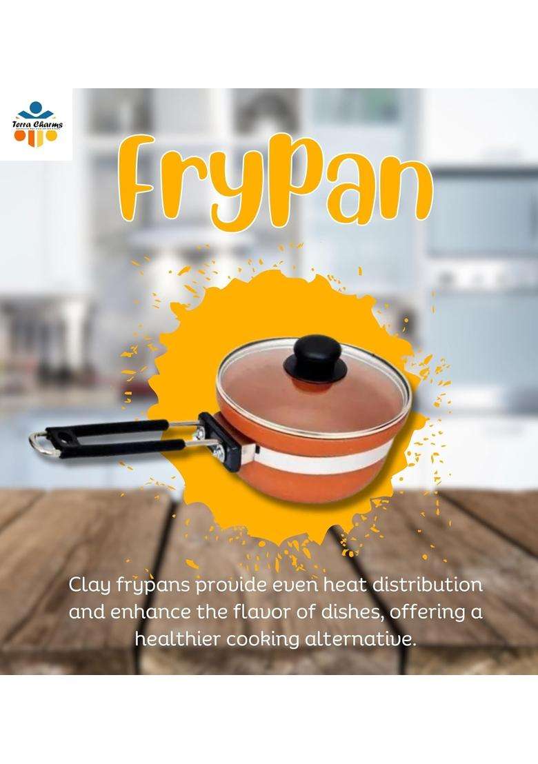 Terra Charms Clay Frypan for Clay Frying Pans Uncovered | 1500 ml | 50.7 fl oz - Indya