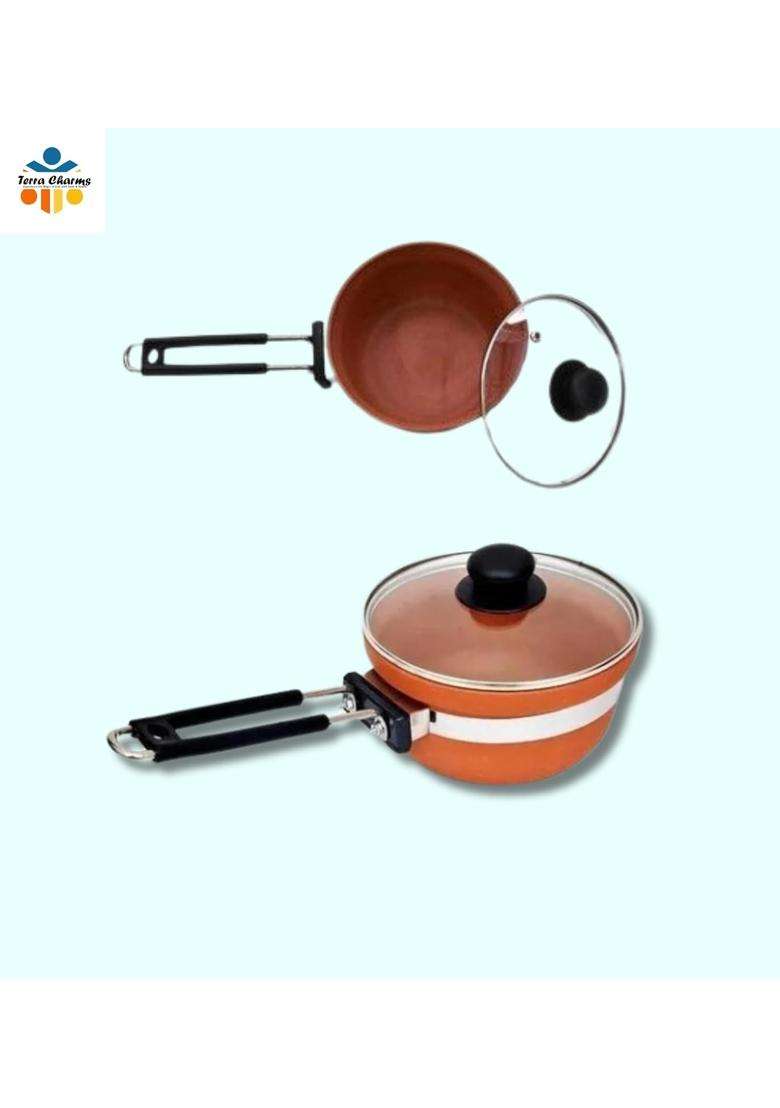Terra Charms Clay Frypan for Mastering the Clay Frying Pan | 1500 ml | 50.7 fl oz - Indya