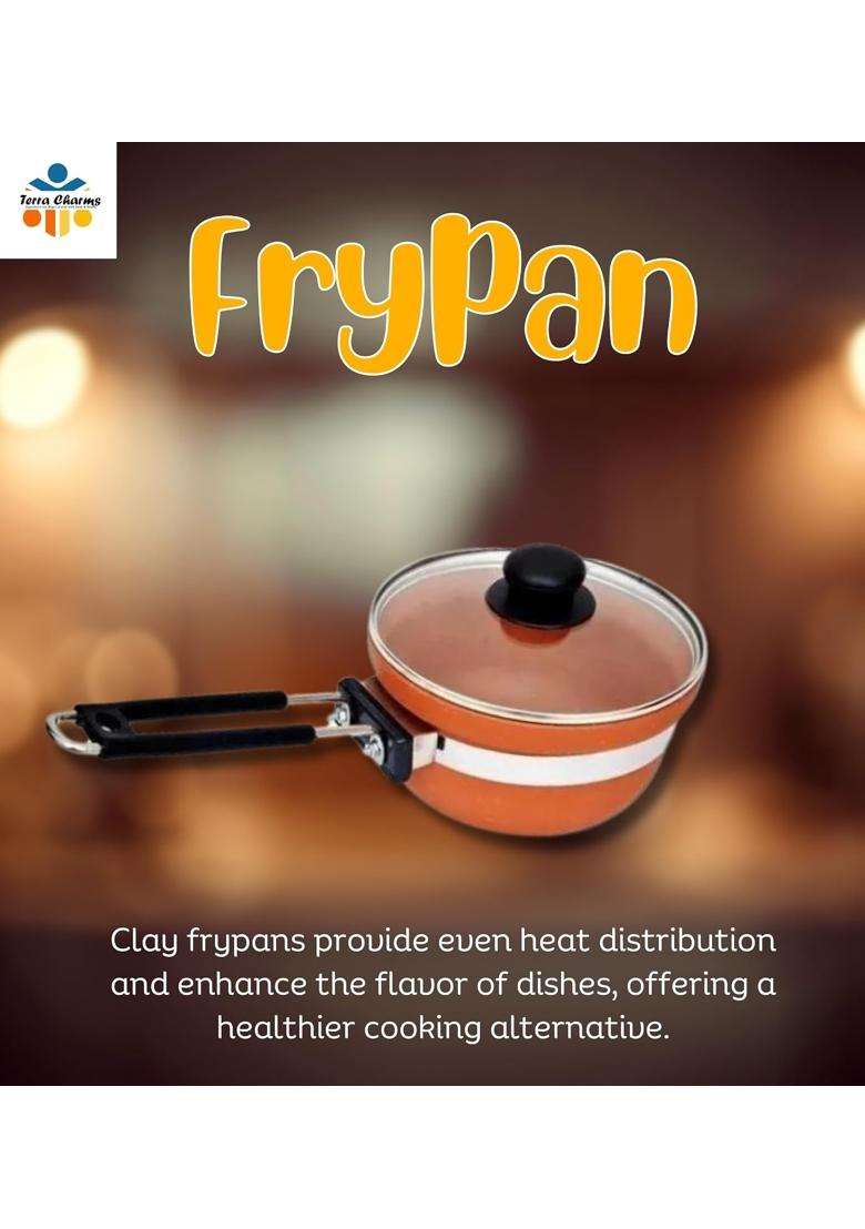 Terra Charms Clay Frypan for Clay Frying Pan Magic | 1500 ml | 50.7 fl oz - Indya