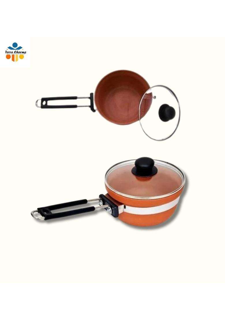 Terra Charms Clay Frypan for Clay Frying Pans | 1500 ml | 50.7 fl oz - Indya