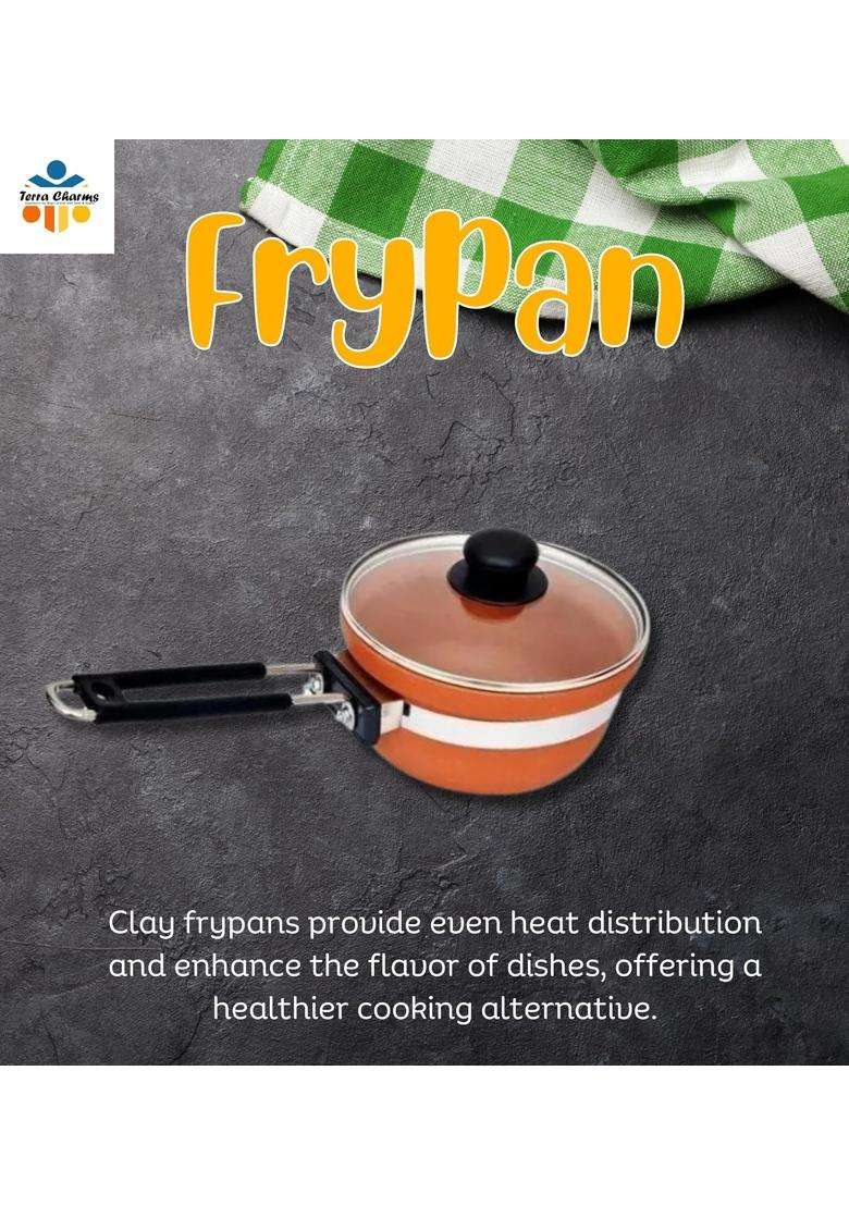 Terra Charms Clay Frypan for Clay Frying Pans | 1500 ml | 50.7 fl oz - Indya