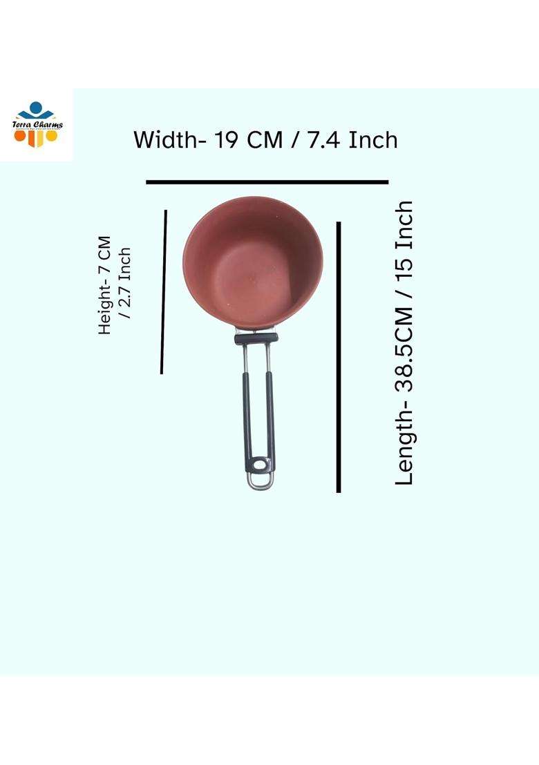 Terra Charms Clay Frypan for Clay Frying Pans | 1500 ml | 50.7 fl oz - Indya