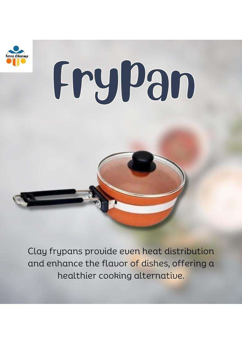 Terra Charms Clay Frypan for the Versatile Clay Frying Pan | 1500 ml | 50.7 fl oz - Indya