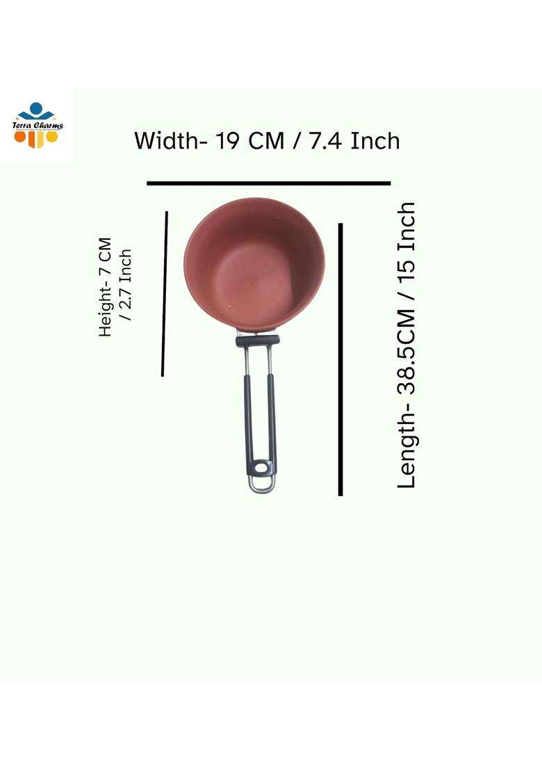 Terra Charms Clay Frypan for the Versatile Clay Frying Pan | 1500 ml | 50.7 fl oz - Indya
