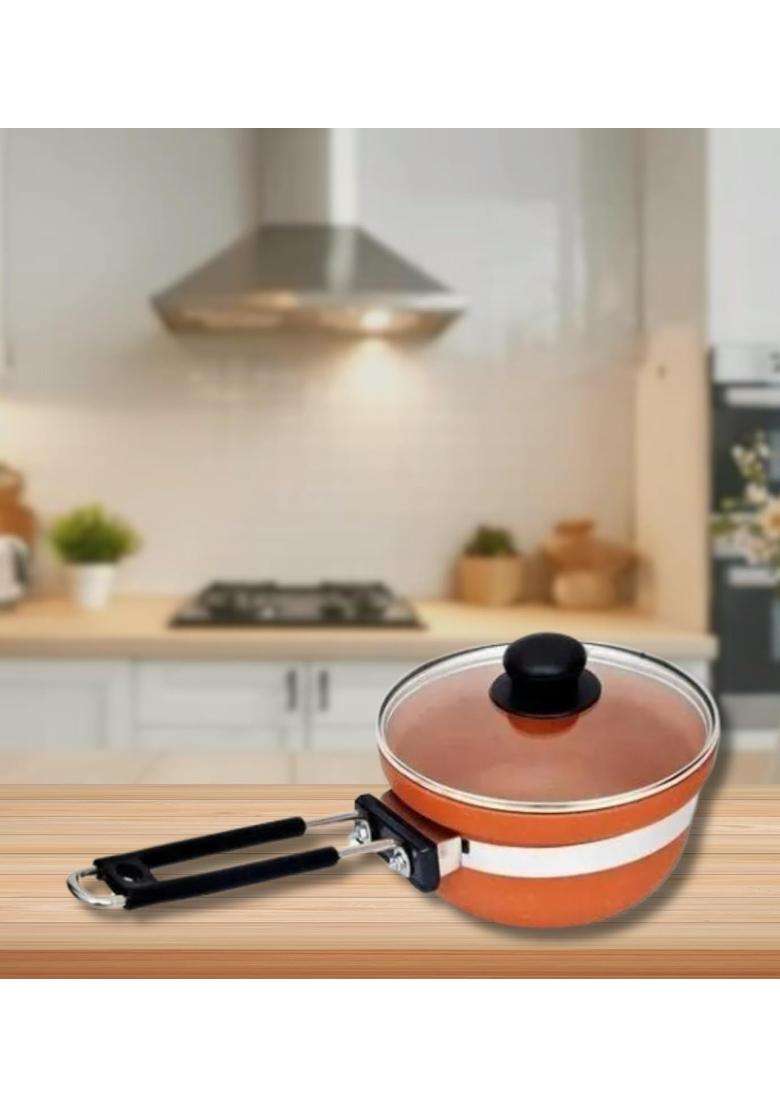 Terra Charms Clay Frypan for Enhance Your Culinary Skills with a Clay Frying Pan | 1500 ml | 50.7 fl oz - Indya