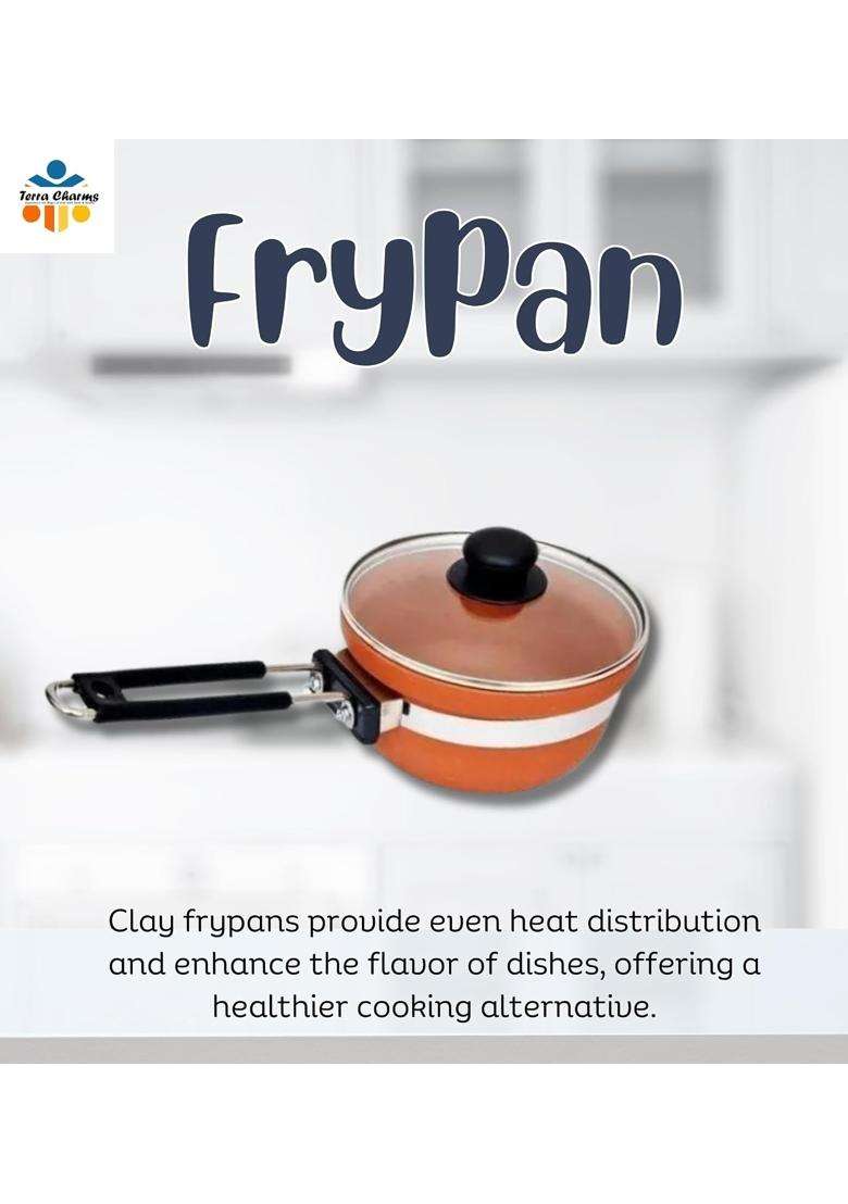 Terra Charms Clay Frypan for From Kitchen to Table | 1500 ml | 50.7 fl oz - Indya