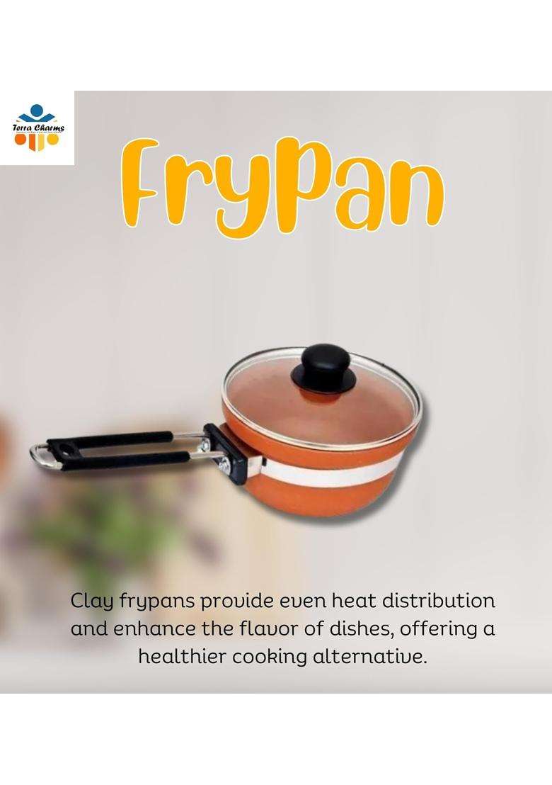 Terra Charms Clay Frypan for Cooking with Clay | 1500 ml | 50.7 fl oz - Indya