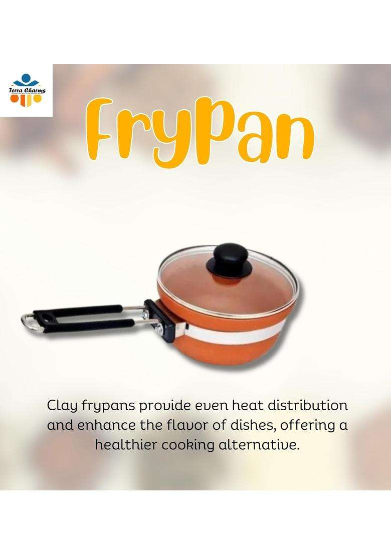Terra Charms Clay Frypan for Savoring Tradition | 1500 ml | 50.7 fl oz - Indya