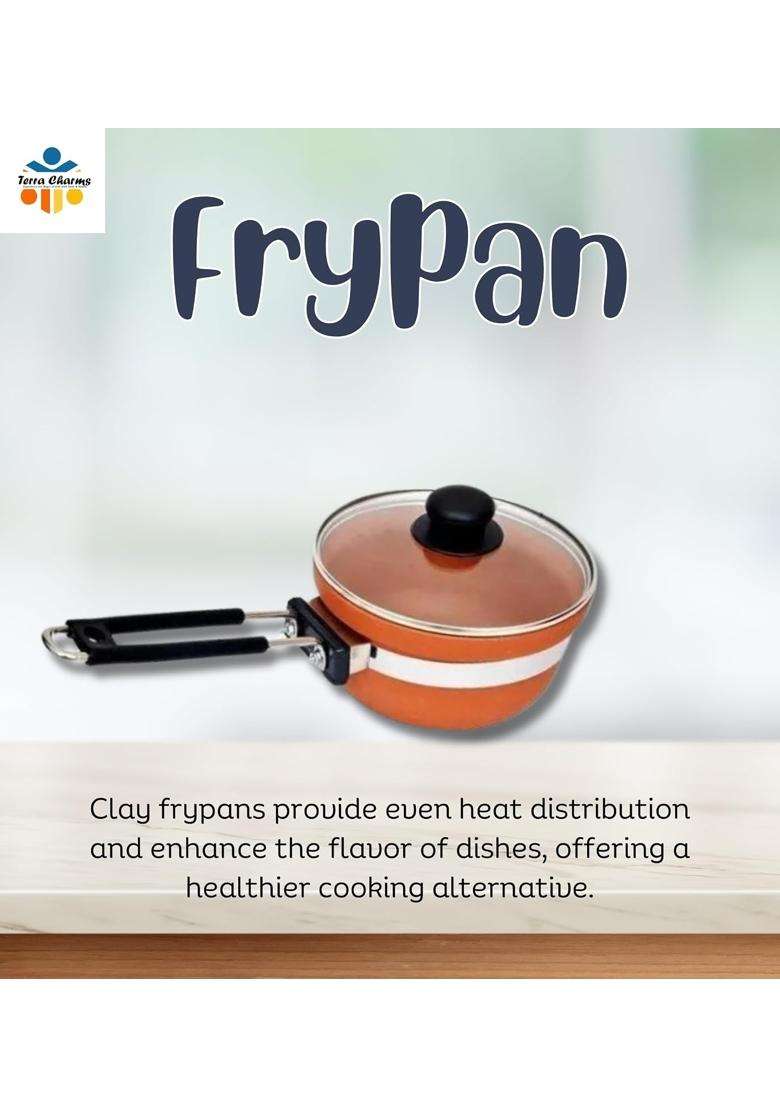 Terra Charms Clay Frypan for Transform Your Cooking Routine | 1500 ml | 50.7 fl oz - Indya