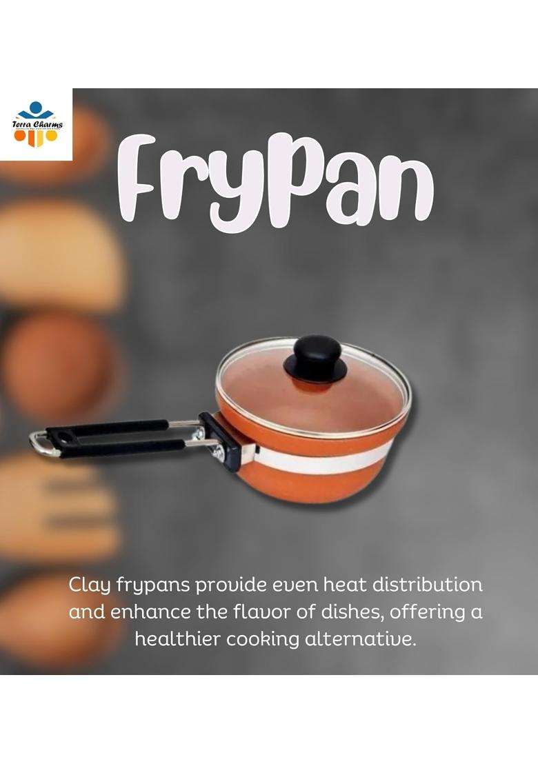 Terra Charms Clay Frypan for the Clay Frypan | 1500 ml | 50.7 fl oz - Indya