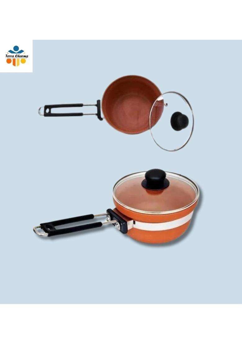 Terra Charms Clay Frypan for the Clay Frypan | 1500 ml | 50.7 fl oz - Indya