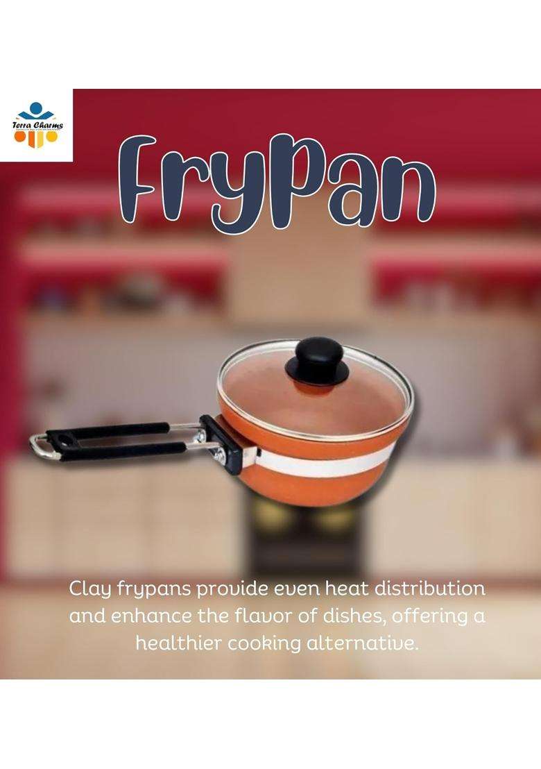 Terra Charms Clay Frypan for the Clay Frypan Experience | 1500 ml | 50.7 fl oz - Indya