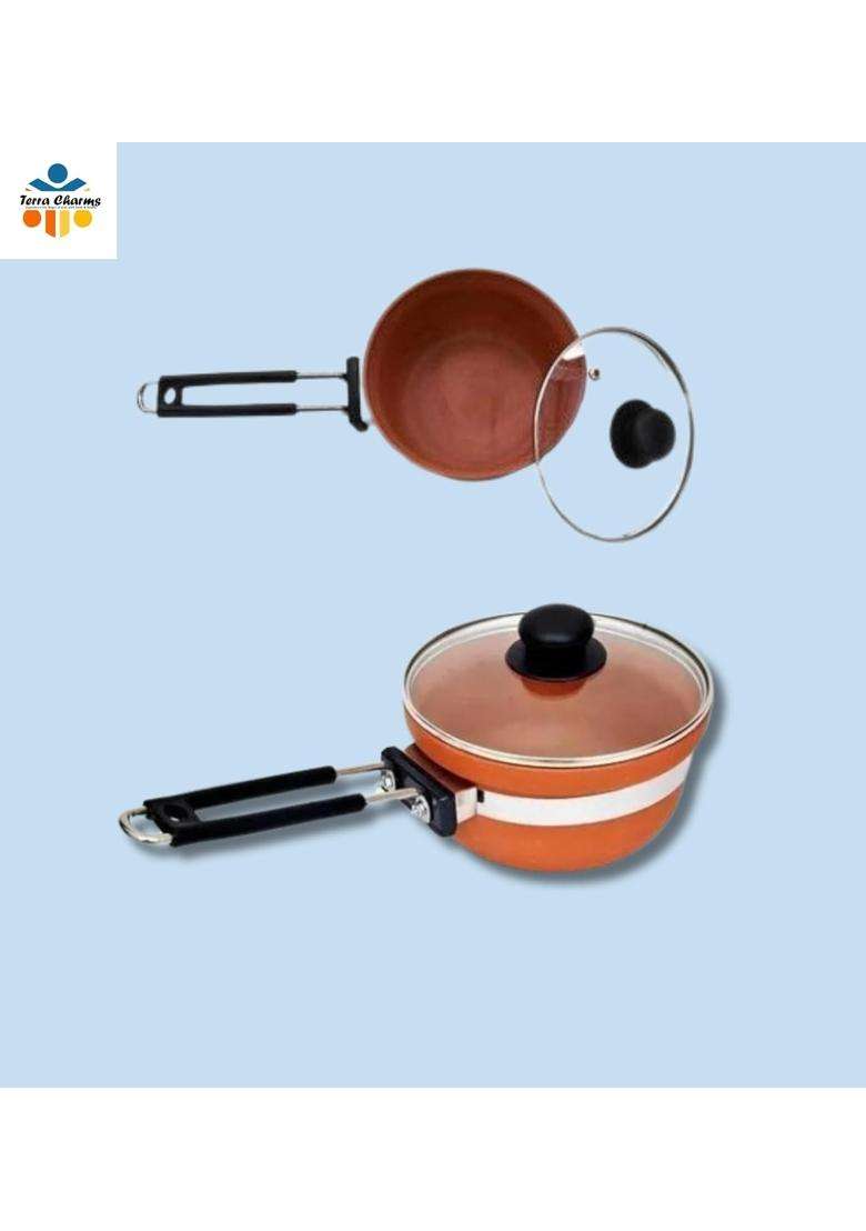 Terra Charms Clay Frypan for the Clay Frypan Experience | 1500 ml | 50.7 fl oz - Indya