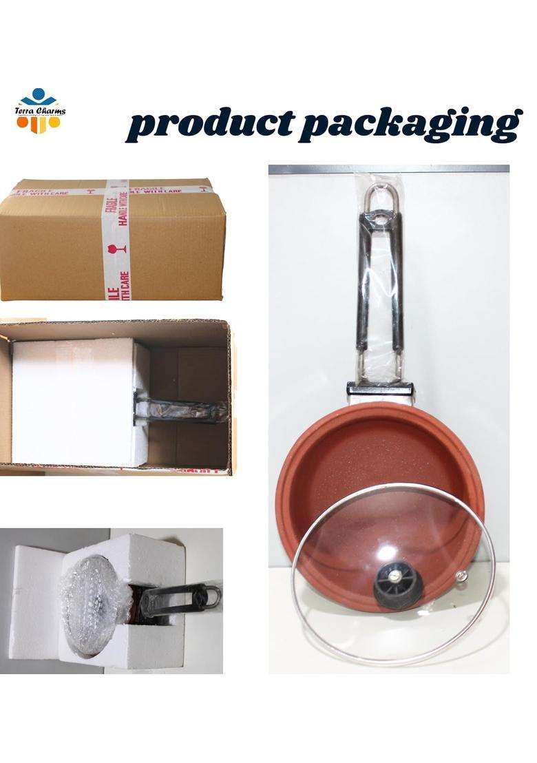 Terra Charms Clay Frypan for the Clay Frypan Experience | 1500 ml | 50.7 fl oz - Indya