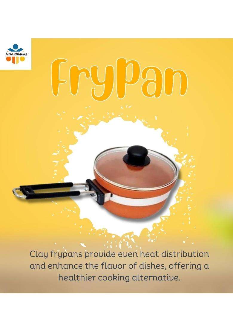 Terra Charms Clay Frypan for Ancient Wisdom | 1500 ml | 50.7 fl oz - Indya