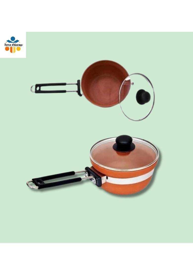 Terra Charms Clay Frypan for Ancient Wisdom | 1500 ml | 50.7 fl oz - Indya