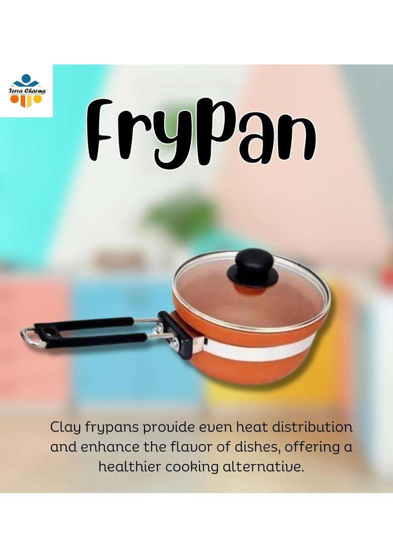 Terra Charms Clay Frypan for Unlocking the Secrets of Clay Frypans | 1500 ml | 50.7 fl oz - Indya