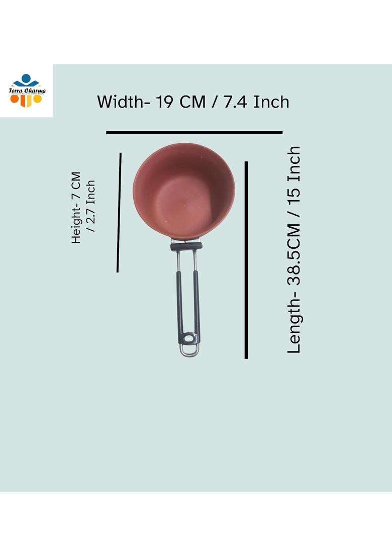 Terra Charms Clay Frypan for Unlocking the Secrets of Clay Frypans | 1500 ml | 50.7 fl oz - Indya