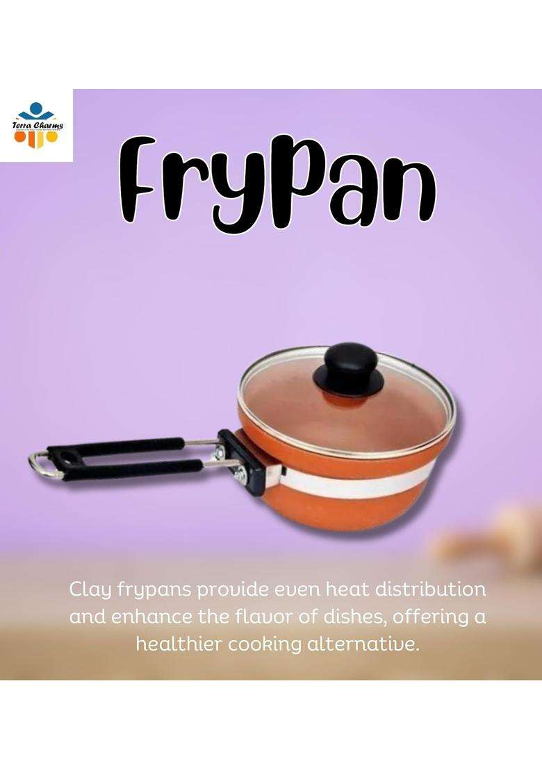 Terra Charms Clay Frypan for Clay Frypans Uncovered | 1500 ml | 50.7 fl oz - Indya