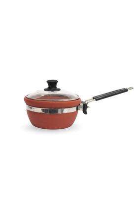 Terra Charms Heritage Clay Fry Pan with Glass Lid | 1.5 L | 1.6 Qt | Handcrafted