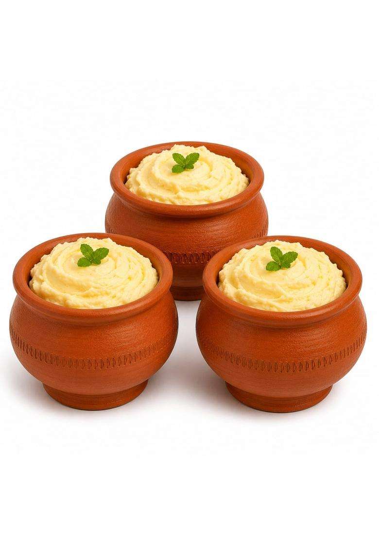 Clay Root Premium Traditional Clay Curry Pot Kari | 6-Piece Set | Handcrafted - Indya