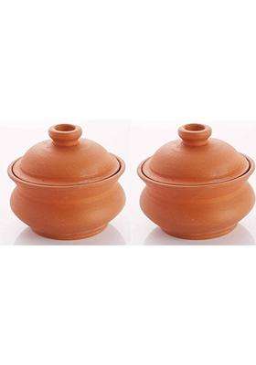 SHRIYAM CRAFT Terracotta Clay Curd Pot | 350 ml | 11.8 fl oz | 2-Piece Set