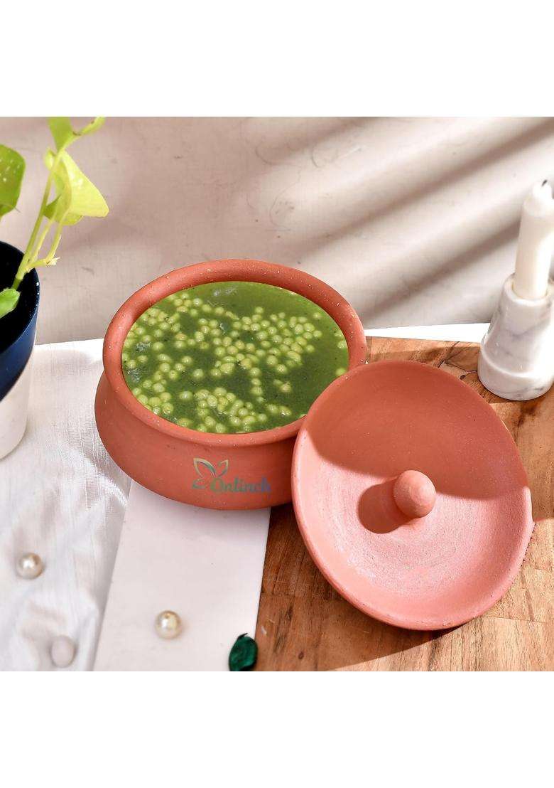 B S NATURAL Organic Clay Dahi Handi | With Lid - Indya