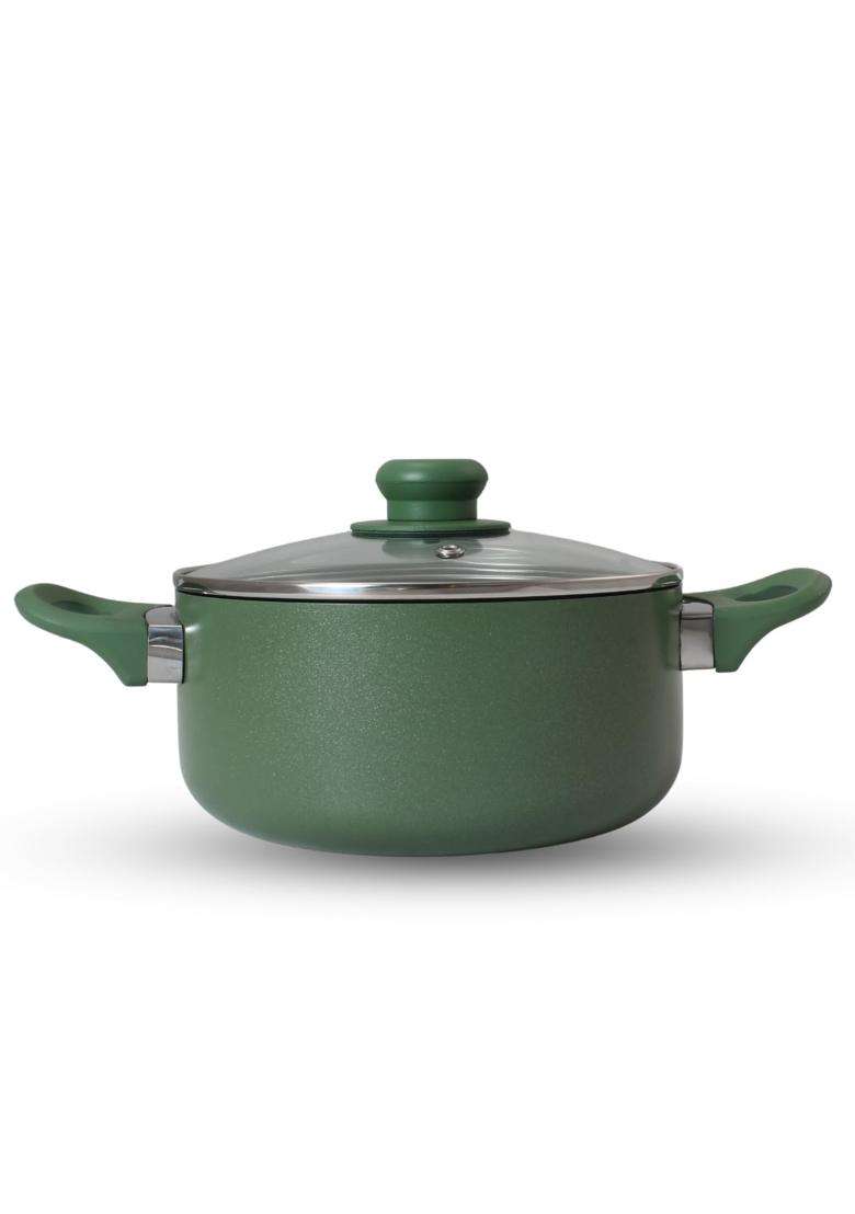 PLUMM Get Plumm Cooking Pot with Lid | 5 L | 5.3 Qt | 24 cm | 9.4 Inch | Induction Compatible | Non-Stick - Indya