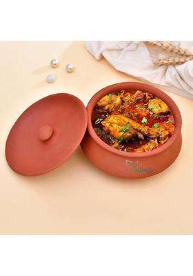 B S NATURAL Organic Clay Dahi Haandi | With Lid