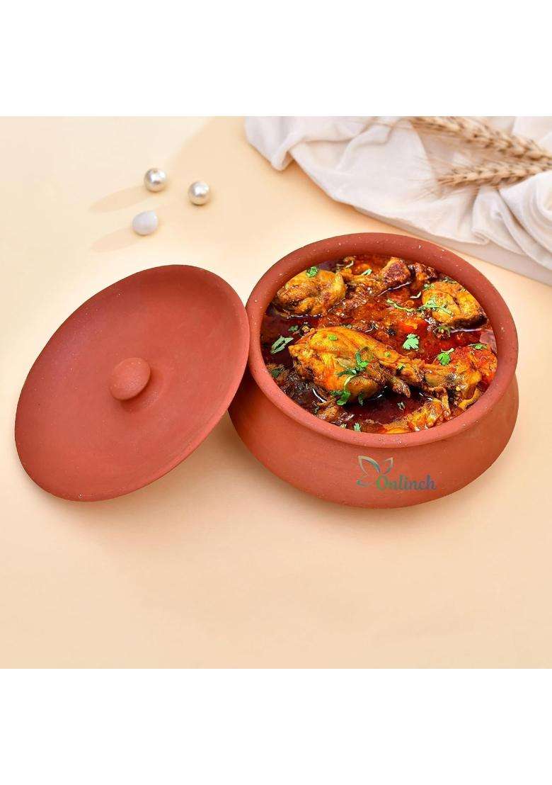 B S NATURAL Organic Clay Dahi Haandi | With Lid - Indya