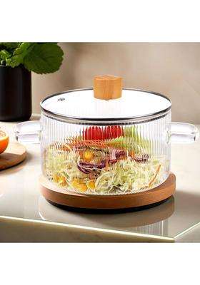The Better Home Zeno Borosilicate Glass Cookware for Gas Stove | 1.45 L | 1.5 Qt | With Lid