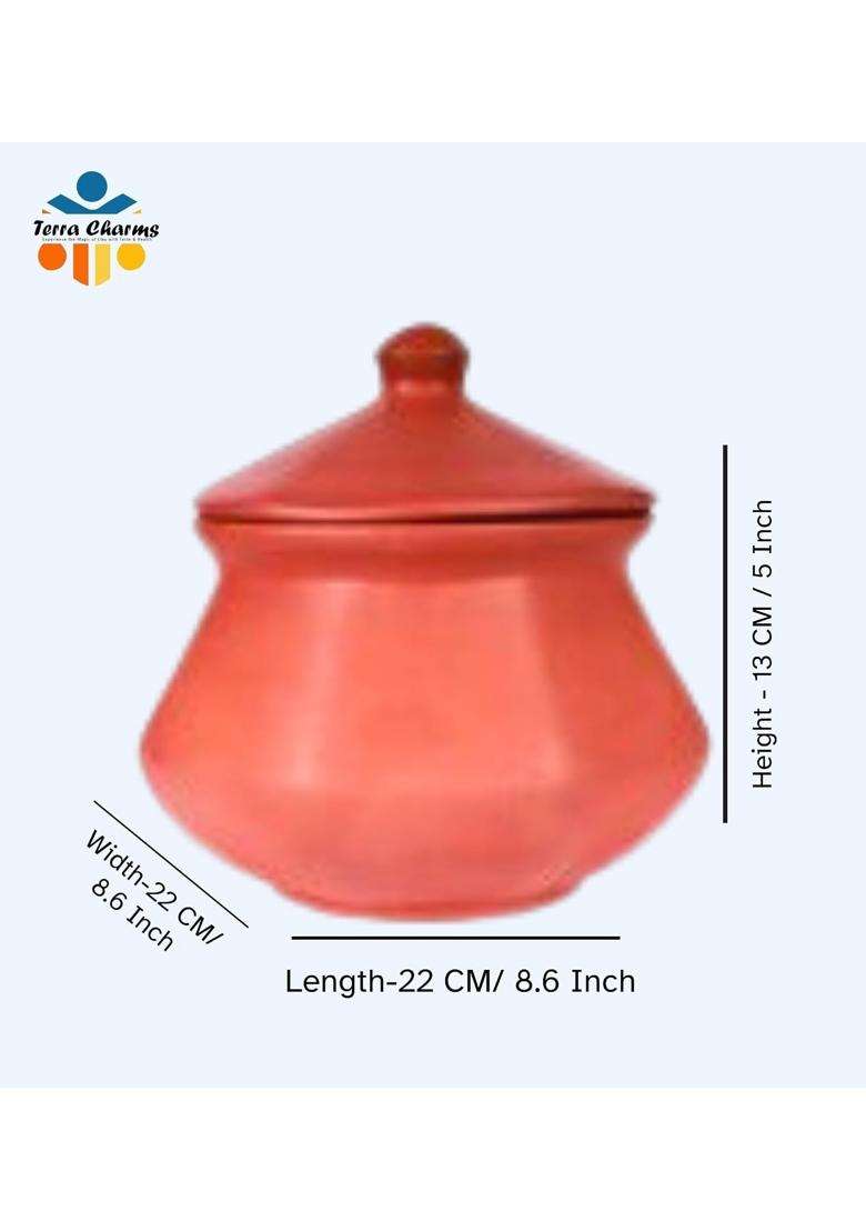 Terra Charms Clay Curd Pot for Allo Methi Cooking | 1 L | 1.1 Qt - Indya