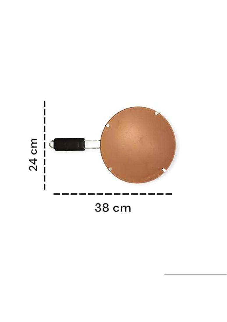 HC THE CRAFTS Clay Tawa Flat Griddle with Black Handle | Non-Stick - Indya